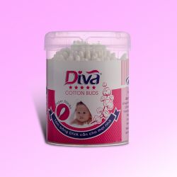 Tăm bông vệ sinh tai dành cho bé thương hiệu Diva 200 que giấy-DVG200B (lốc 6 hộp)