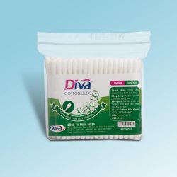 Tăm bông vệ sinh tai dành cho người lớn thương hiệu Diva gói 100 que nhựa-ZDVN100 (Lốc 12 gói)